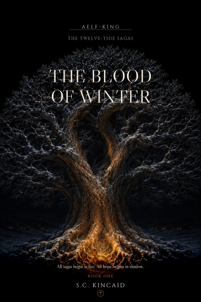 Cover of The Blood of Winter by S.C. Kincaid, book one of The Twelve-Tide Sagas.