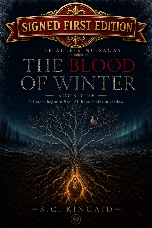 The Blood of Winter, book one, in its signed first edition